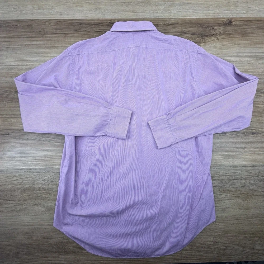 Polo Ralph Lauren Andrew Men Dress Shirt Purple 15.5‎ 34/35 Preppy Striped